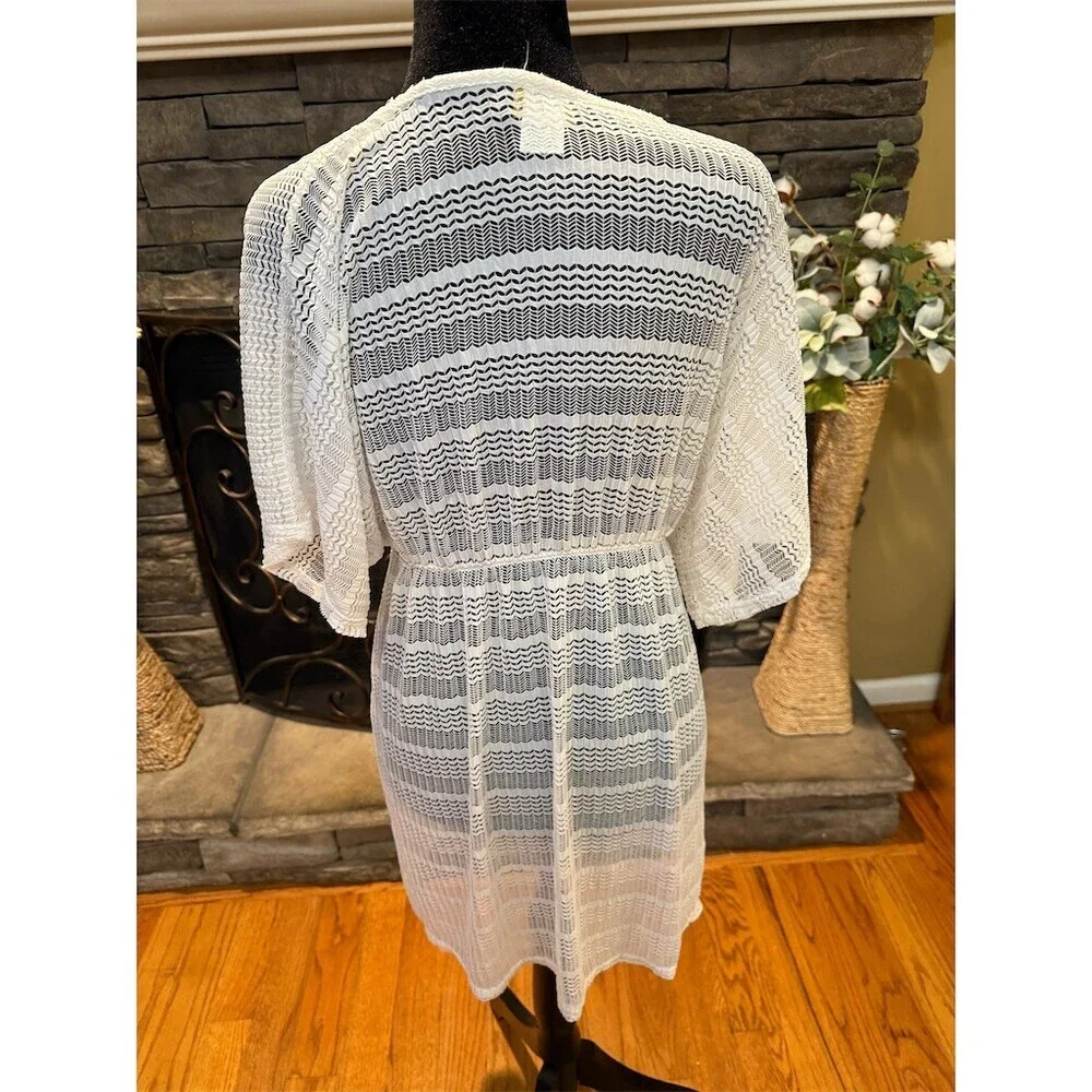 Jordan Taylor Cover Up Womens Size L White Lace Kaftan Beach Resort - Picture 2 of 5